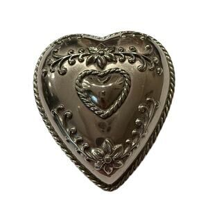 Brighton Silver Jewelry Trinket Heart Shaped Box Originally Contained Soap